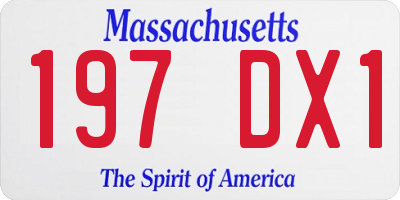 MA license plate 197DX1