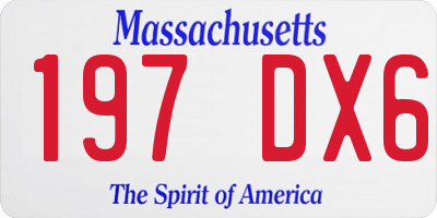 MA license plate 197DX6