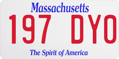 MA license plate 197DY0