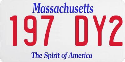 MA license plate 197DY2