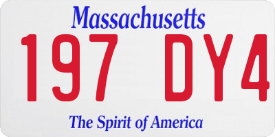 MA license plate 197DY4