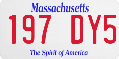 MA license plate 197DY5