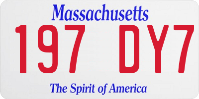 MA license plate 197DY7