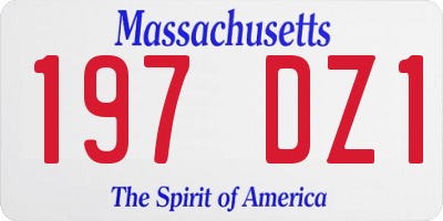 MA license plate 197DZ1