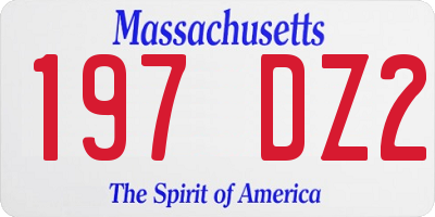 MA license plate 197DZ2