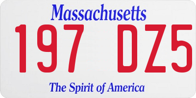 MA license plate 197DZ5