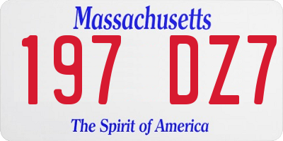 MA license plate 197DZ7
