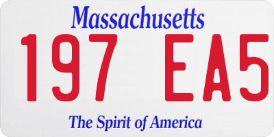 MA license plate 197EA5