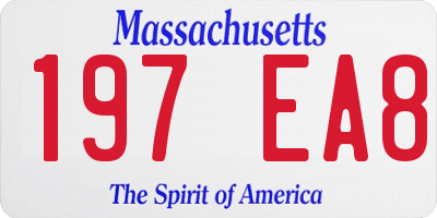 MA license plate 197EA8