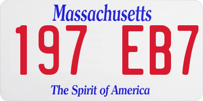MA license plate 197EB7