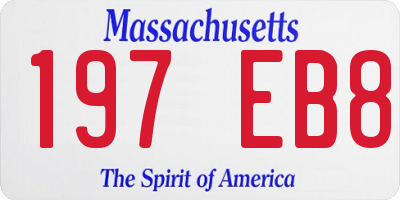 MA license plate 197EB8