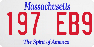 MA license plate 197EB9