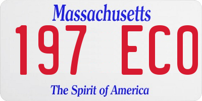 MA license plate 197EC0