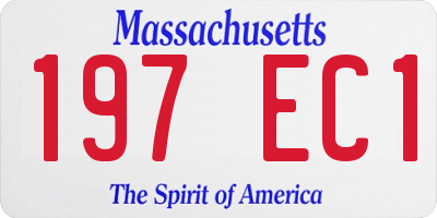 MA license plate 197EC1