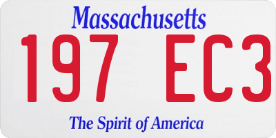 MA license plate 197EC3