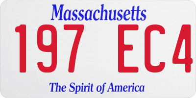 MA license plate 197EC4