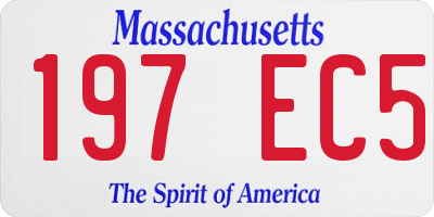 MA license plate 197EC5