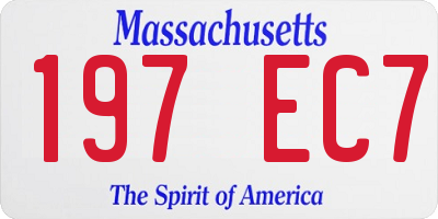 MA license plate 197EC7