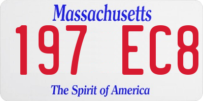 MA license plate 197EC8