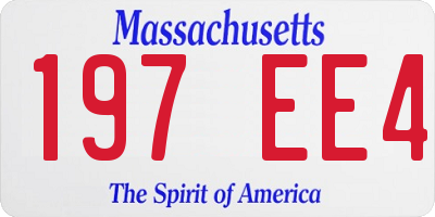 MA license plate 197EE4