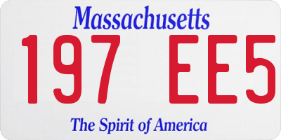 MA license plate 197EE5