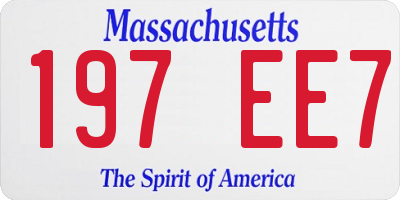MA license plate 197EE7