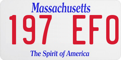 MA license plate 197EF0
