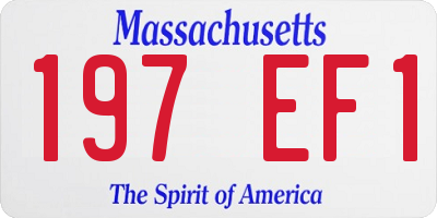 MA license plate 197EF1