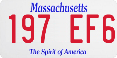 MA license plate 197EF6