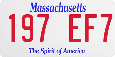 MA license plate 197EF7