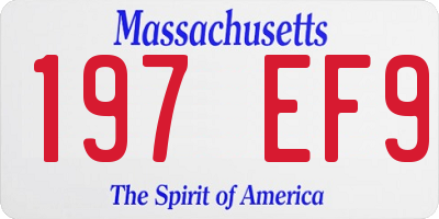 MA license plate 197EF9