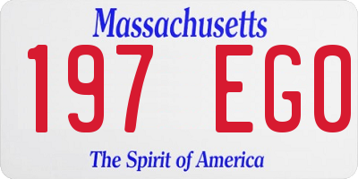 MA license plate 197EG0