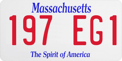 MA license plate 197EG1