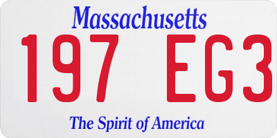 MA license plate 197EG3