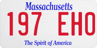 MA license plate 197EH0