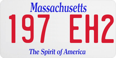 MA license plate 197EH2