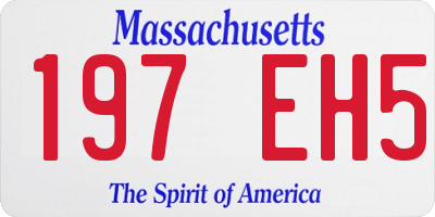 MA license plate 197EH5