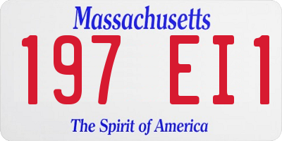 MA license plate 197EI1