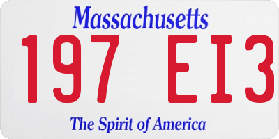 MA license plate 197EI3