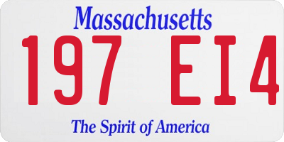 MA license plate 197EI4