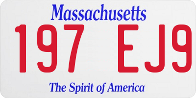 MA license plate 197EJ9