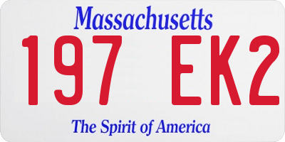 MA license plate 197EK2