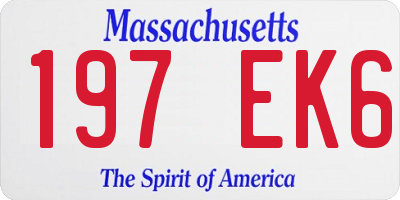 MA license plate 197EK6