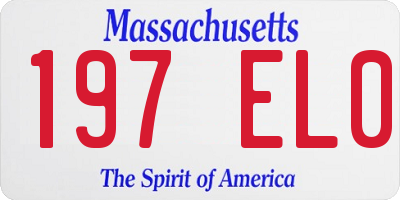 MA license plate 197EL0