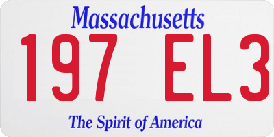 MA license plate 197EL3