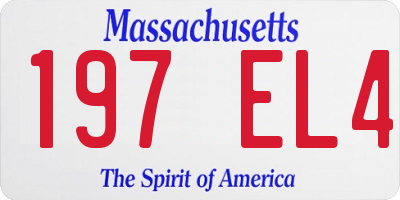 MA license plate 197EL4