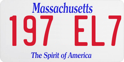 MA license plate 197EL7