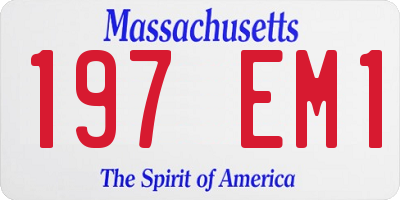 MA license plate 197EM1