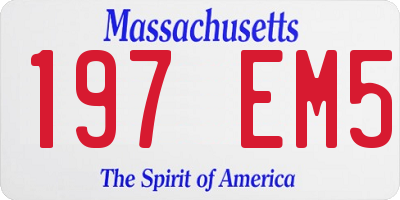 MA license plate 197EM5
