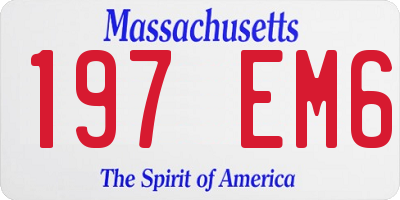 MA license plate 197EM6